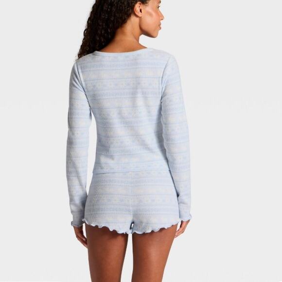 Women's Waffle Long Sleeve
Pajama Set - Wild Fable Blue Bunny L Christmas - Picture 9 of 10